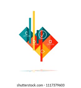 Square option infographic banner. Data and information visualization, geometric design. Vector illustration