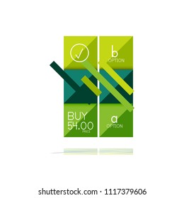 Square option infographic banner. Data and information visualization, geometric design. Vector illustration