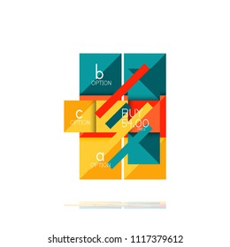 Banner gráfico de opción cuadrada. Visualización de datos e información, diseño geométrico. Ilustración del vector