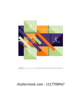 Square option infographic banner. Data and information visualization, geometric design. Vector illustration