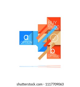 Square option infographic banner. Data and information visualization, geometric design. Vector illustration