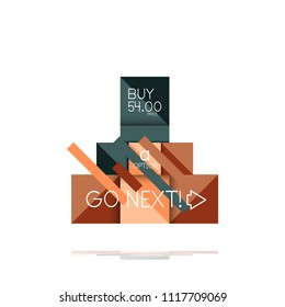 Square option infographic banner. Data and information visualization, geometric design. Vector illustration