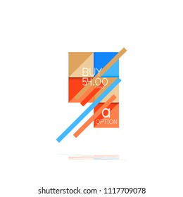 Square option infographic banner. Data and information visualization, geometric design. Vector illustration