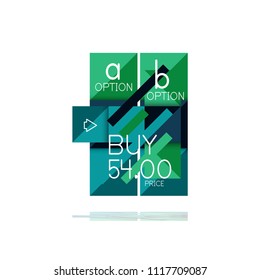 Banner infográfico de opção quadrado. Visualização de dados e informações, design geométrico. Ilustração vetorial