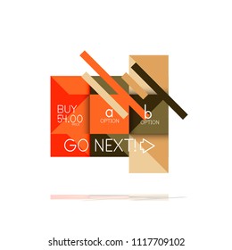 Quadratischer Option Infografik-Banner. Visualisierung von Daten und Informationen, geometrisches Design. Vektorgrafik