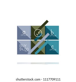 Square option infographic banner. Data and information visualization, geometric design. Vector illustration