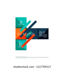 Square option infographic banner. Data and information visualization, geometric design. Vector illustration
