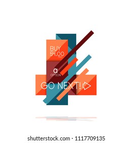 Square option infographic banner. Data and information visualization, geometric design. Vector illustration