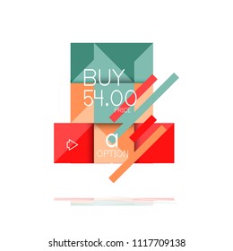 Square option infographic banner. Data and information visualization, geometric design. Vector illustration