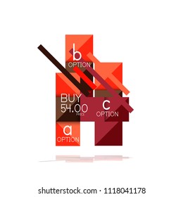 Square option infographic banner. Data and information visualization, geometric design. Vector illustration