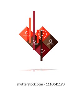 Banner gráfico de opción cuadrada. Visualización de datos e información, diseño geométrico. Ilustración del vector