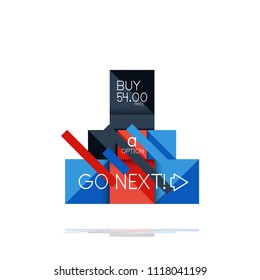 Square option infographic banner. Data and information visualization, geometric design. Vector illustration