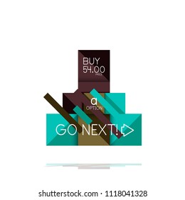 Square option infographic banner. Data and information visualization, geometric design. Vector illustration