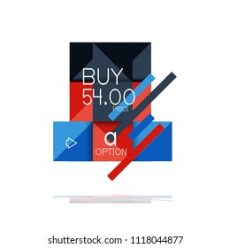 Square option infographic banner. Data and information visualization, geometric design. Vector illustration