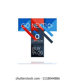 Banner gráfico de opción cuadrada. Visualización de datos e información, diseño geométrico. Ilustración del vector