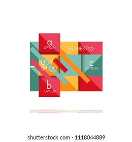 Banner gráfico de opción cuadrada. Visualización de datos e información, diseño geométrico. Ilustración del vector