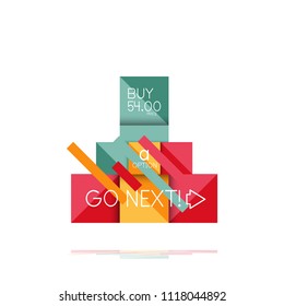 Banner infográfico de opção quadrado. Visualização de dados e informações, design geométrico. Ilustração vetorial
