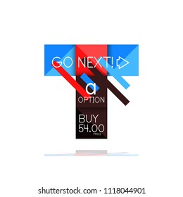 Banner infográfico de opção quadrado. Visualização de dados e informações, design geométrico. Ilustração vetorial