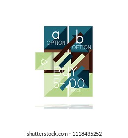 Square option infographic banner. Data and information visualization, geometric design. Vector illustration