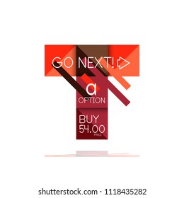 Square option infographic banner. Data and information visualization, geometric design. Vector illustration