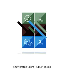 Square option infographic banner. Data and information visualization, geometric design. Vector illustration