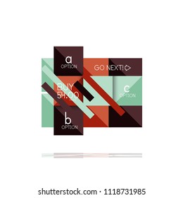 Square option infographic banner. Data and information visualization, geometric design. Vector illustration