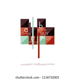 Square option infographic banner. Data and information visualization, geometric design. Vector illustration