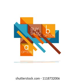 Square option infographic banner. Data and information visualization, geometric design. Vector illustration