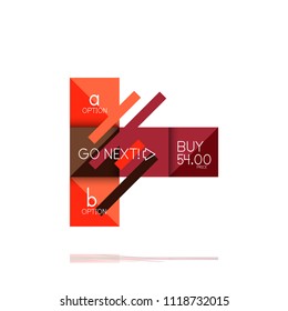 Square option infographic banner. Data and information visualization, geometric design. Vector illustration