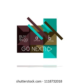 Square option infographic banner. Data and information visualization, geometric design. Vector illustration