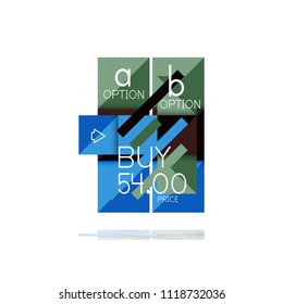 Square option infographic banner. Data and information visualization, geometric design. Vector illustration