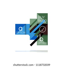 Square option infographic banner. Data and information visualization, geometric design. Vector illustration