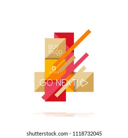 Banner gráfico de opción cuadrada. Visualización de datos e información, diseño geométrico. Ilustración del vector