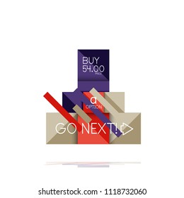 Square option infographic banner. Data and information visualization, geometric design. Vector illustration