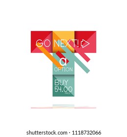 Square option infographic banner. Data and information visualization, geometric design. Vector illustration