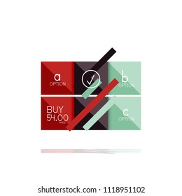 Square option infographic banner. Data and information visualization, geometric design. Vector illustration