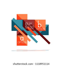 Square option infographic banner. Data and information visualization, geometric design. Vector illustration