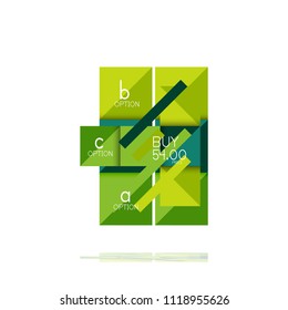 Square option infographic banner. Data and information visualization, geometric design. Vector illustration