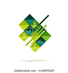 Square option infographic banner. Data and information visualization, geometric design. Vector illustration