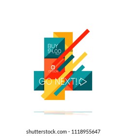 Square option infographic banner. Data and information visualization, geometric design. Vector illustration