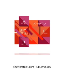 Square option infographic banner. Data and information visualization, geometric design. Vector illustration