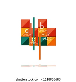 Square option infographic banner. Data and information visualization, geometric design. Vector illustration