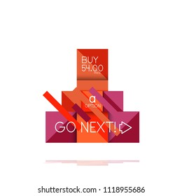 Square option infographic banner. Data and information visualization, geometric design. Vector illustration