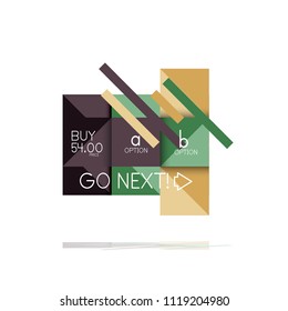 Banner gráfico de opción cuadrada. Visualización de datos e información, diseño geométrico. Ilustración del vector
