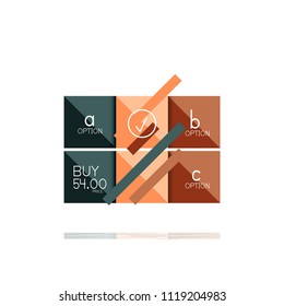 Square option infographic banner. Data and information visualization, geometric design. Vector illustration