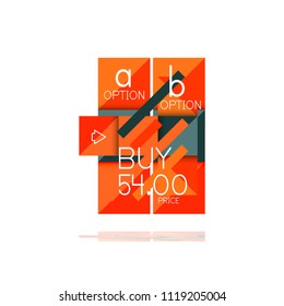 Square option infographic banner. Data and information visualization, geometric design. Vector illustration