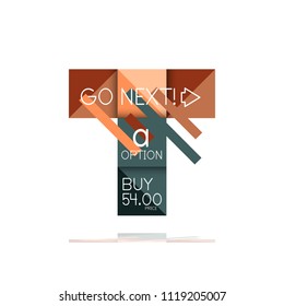 Square option infographic banner. Data and information visualization, geometric design. Vector illustration