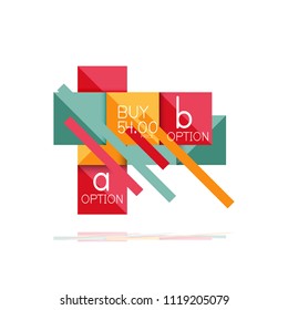 Square option infographic banner. Data and information visualization, geometric design. Vector illustration
