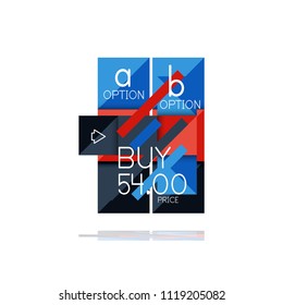 Square option infographic banner. Data and information visualization, geometric design. Vector illustration