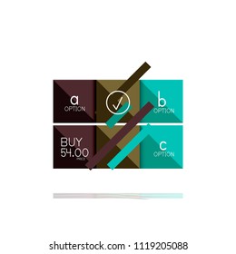 Square option infographic banner. Data and information visualization, geometric design. Vector illustration